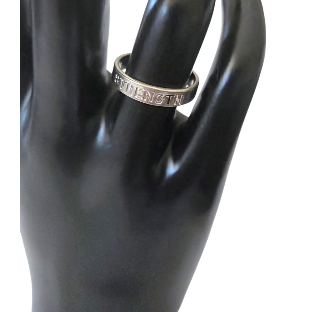 Sterling Silver 925 STRENGTH Band Ring Trademarked Women's Size 6.75 EUC